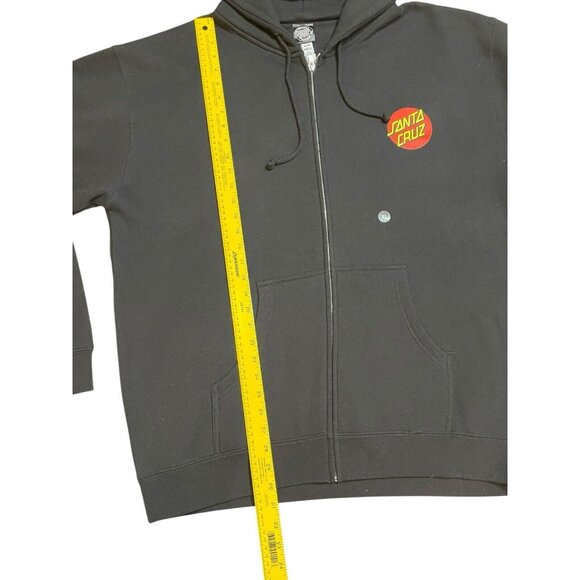 Santa Cruz Men Black Up Hoodie Big Logo Graphic Full Zip Size XL - Picture 4 of 7